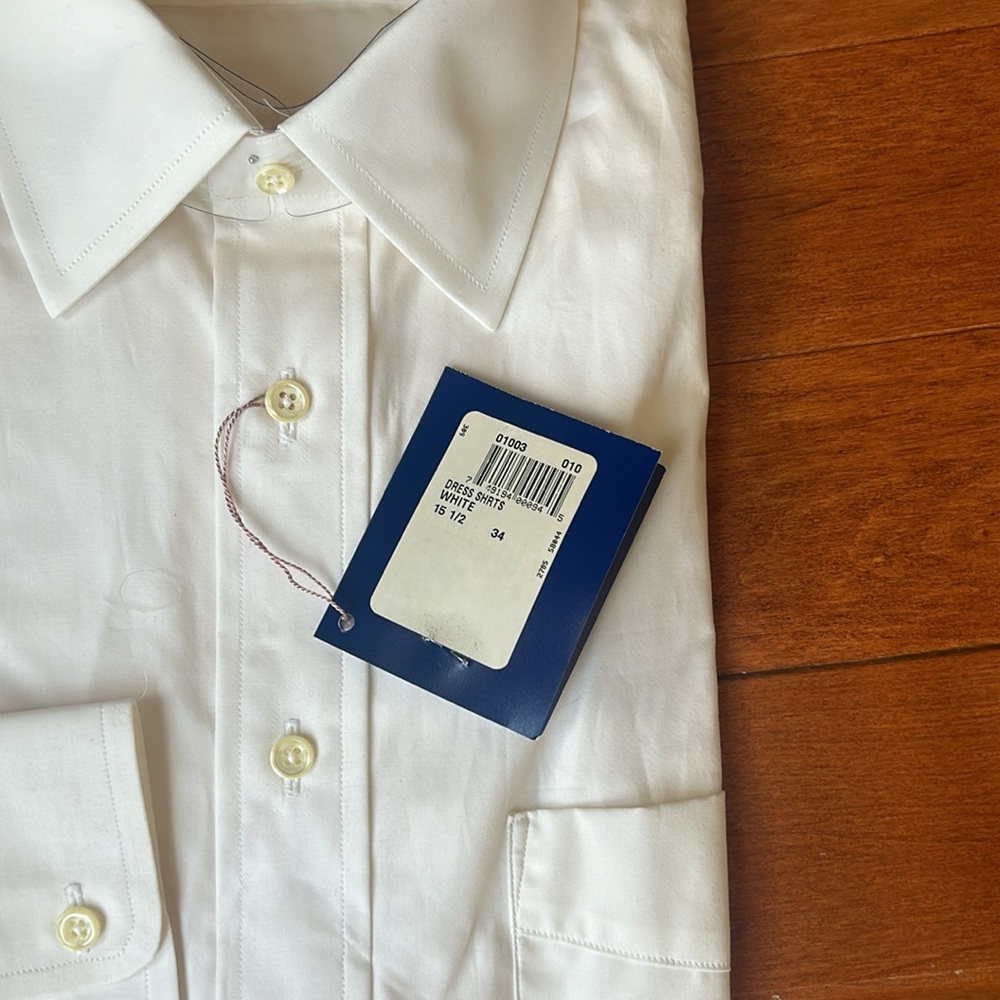 NWT Vintage White Burberry Button Down Men's Dress Shirt - Picture 5 of 5